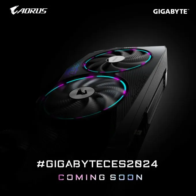 Um teaser compartilhado pela Gigabyte para sua próxima série de GPUs RTX 40 Super