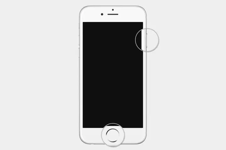 Снятие снимка экрана на iPhone с кнопкой 