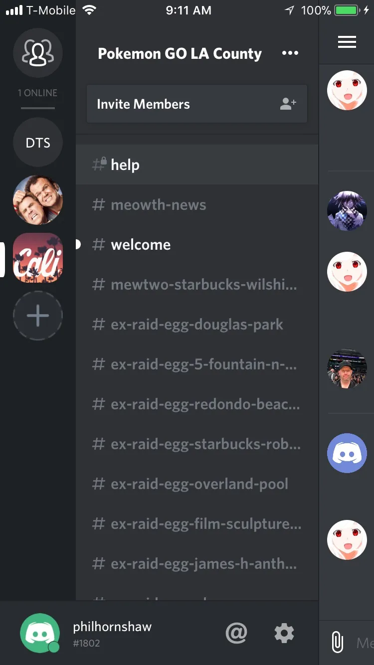 Using Discord on mobile.