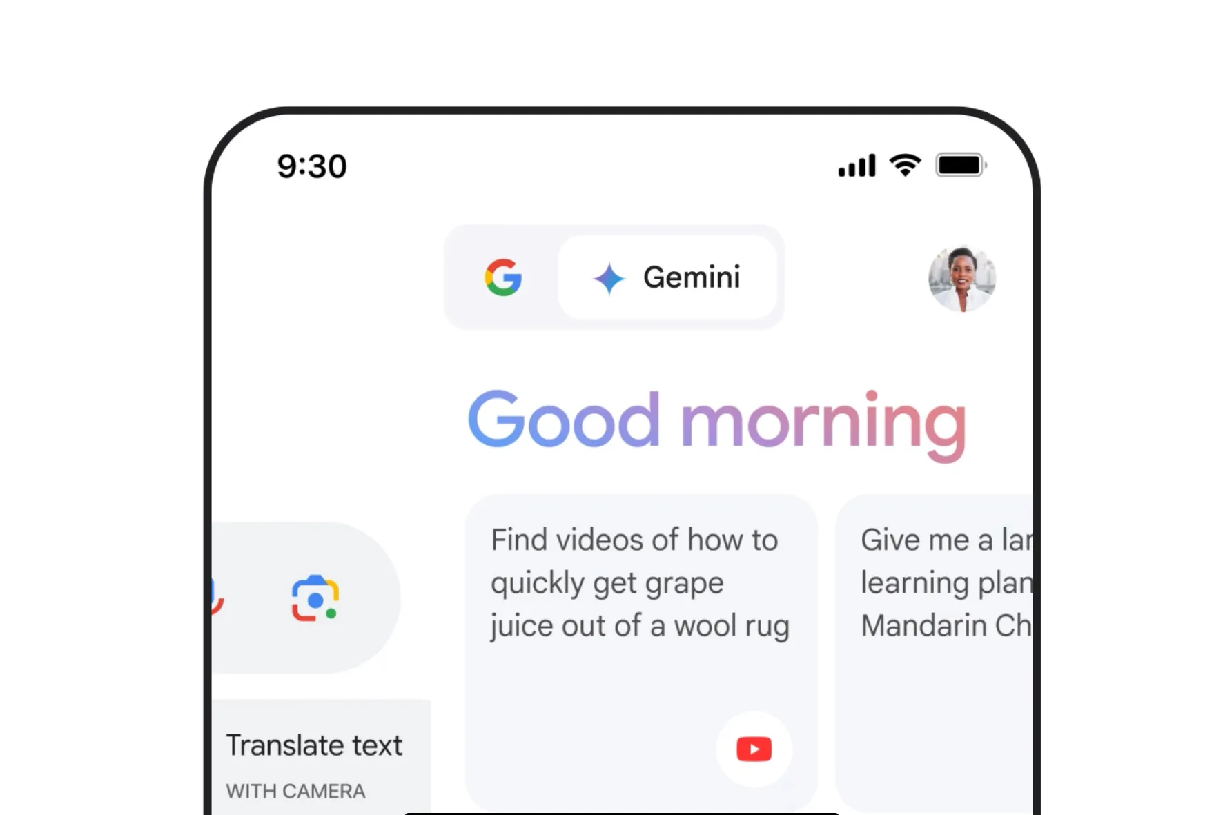 Esempio di app Google Gemini su iOS.