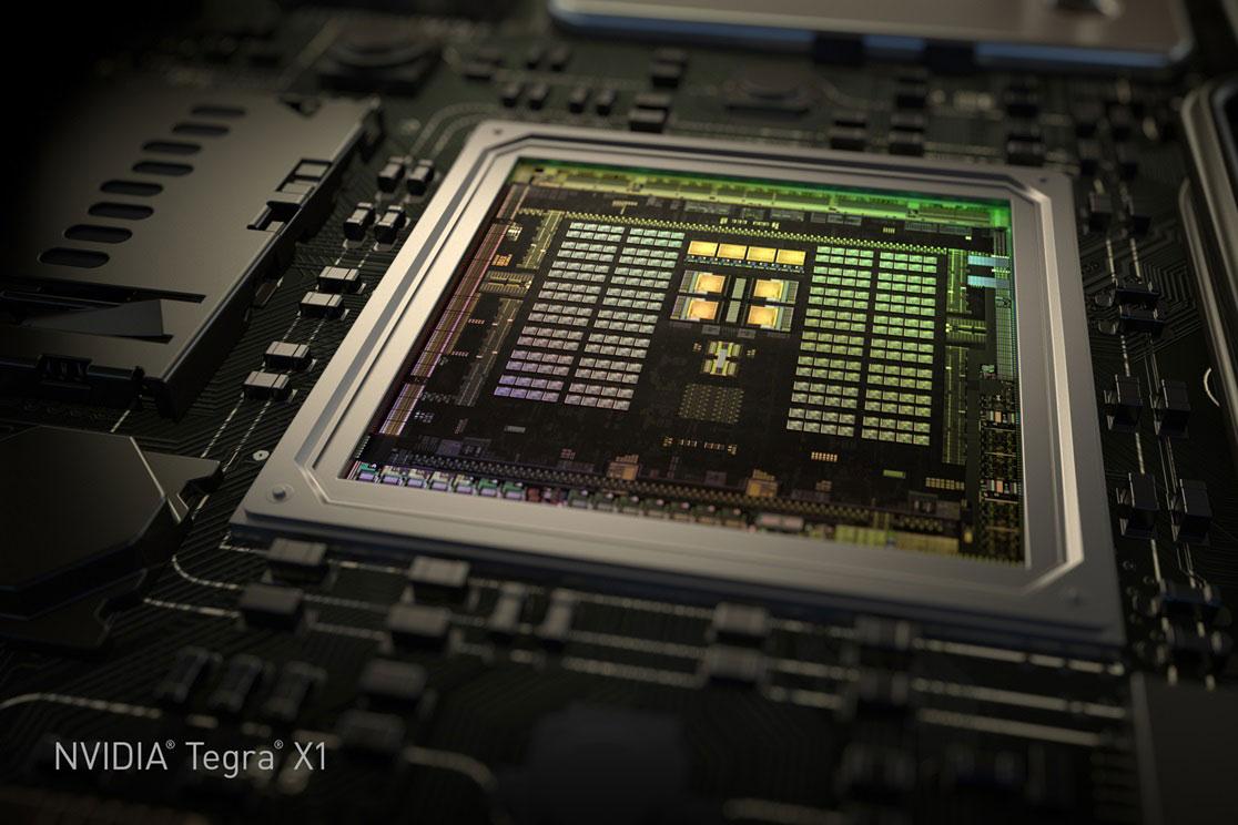 Uma renderização do chip Tegra X1 da Nvidia.