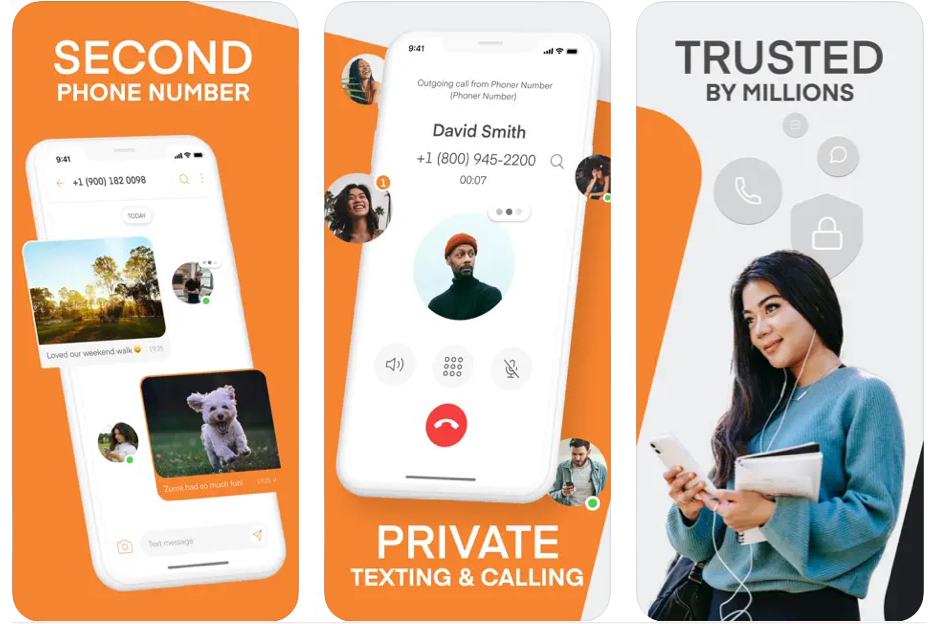 Phoner second phone number app for iOS and Android
