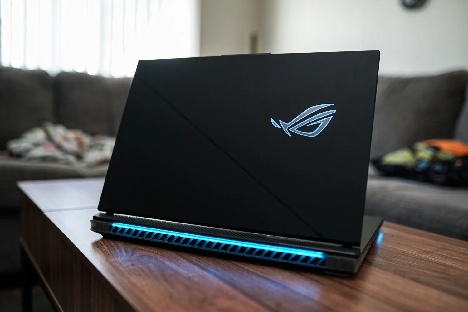 The lid of the Asus ROG Strix Scar 18 laptop