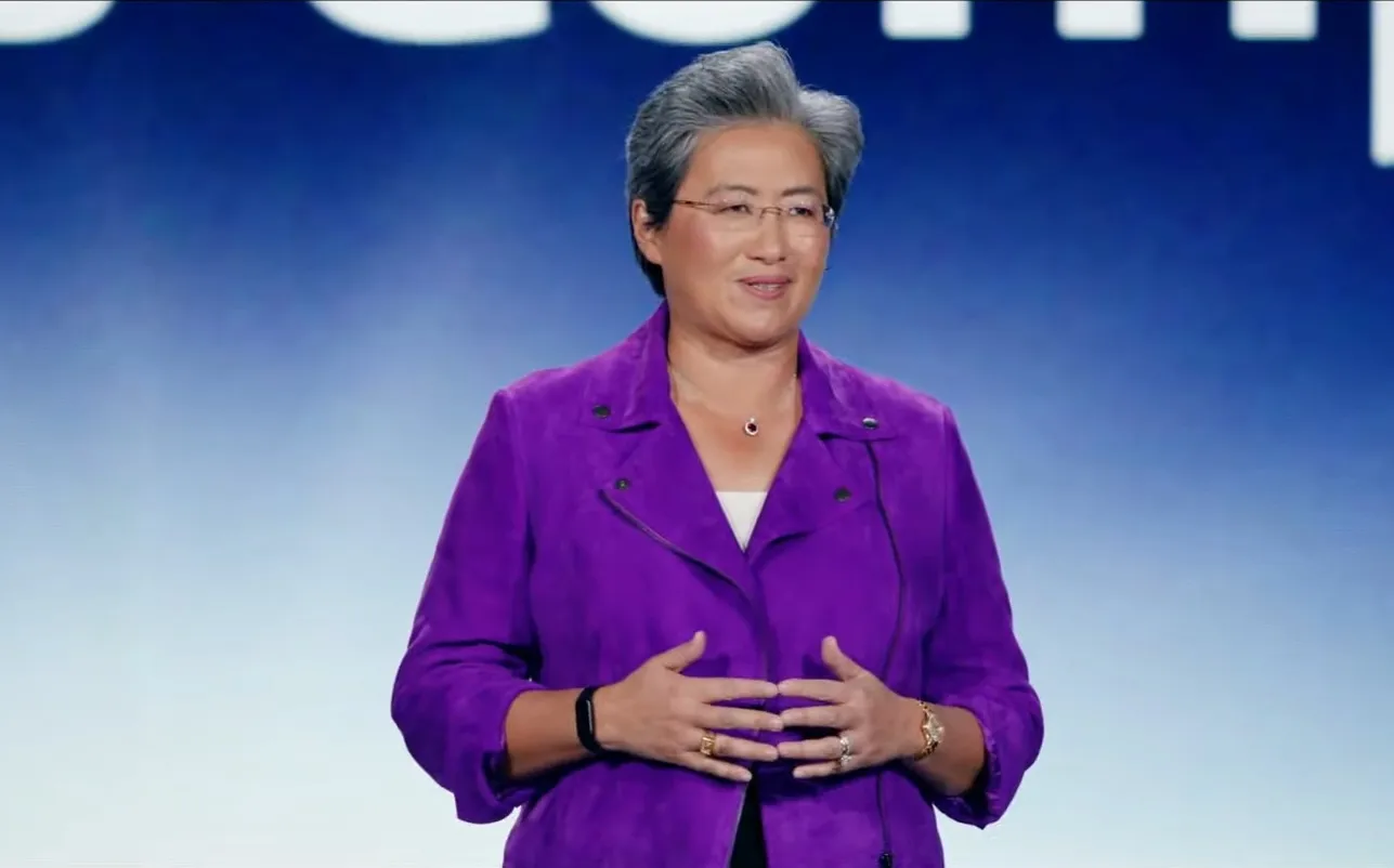 AMD CEO Lisa Su che tiene il discorso di apertura del CES 2023 di AMD.