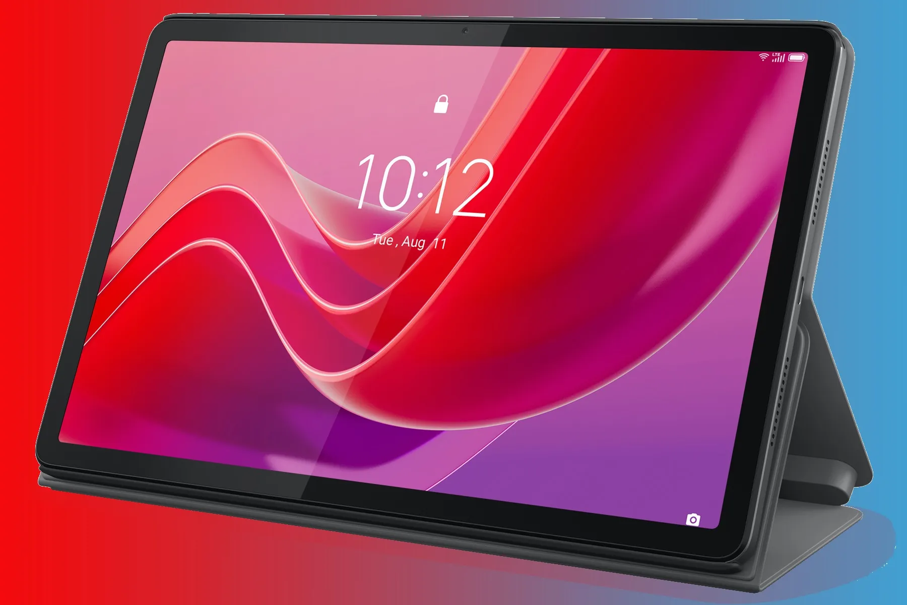 Lenovo Tab M11 tablet in modalità tenda.