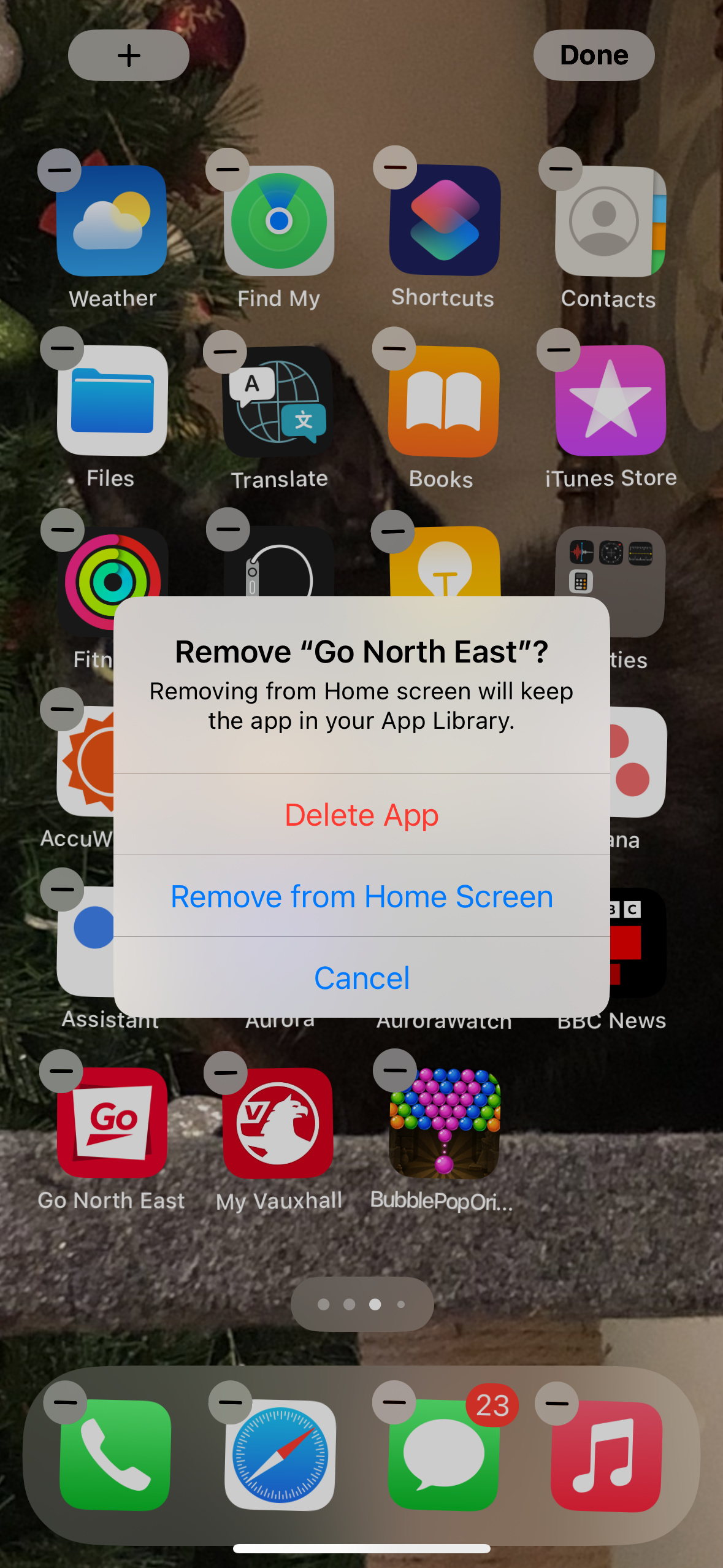 Rimozione dell'app Go North East.