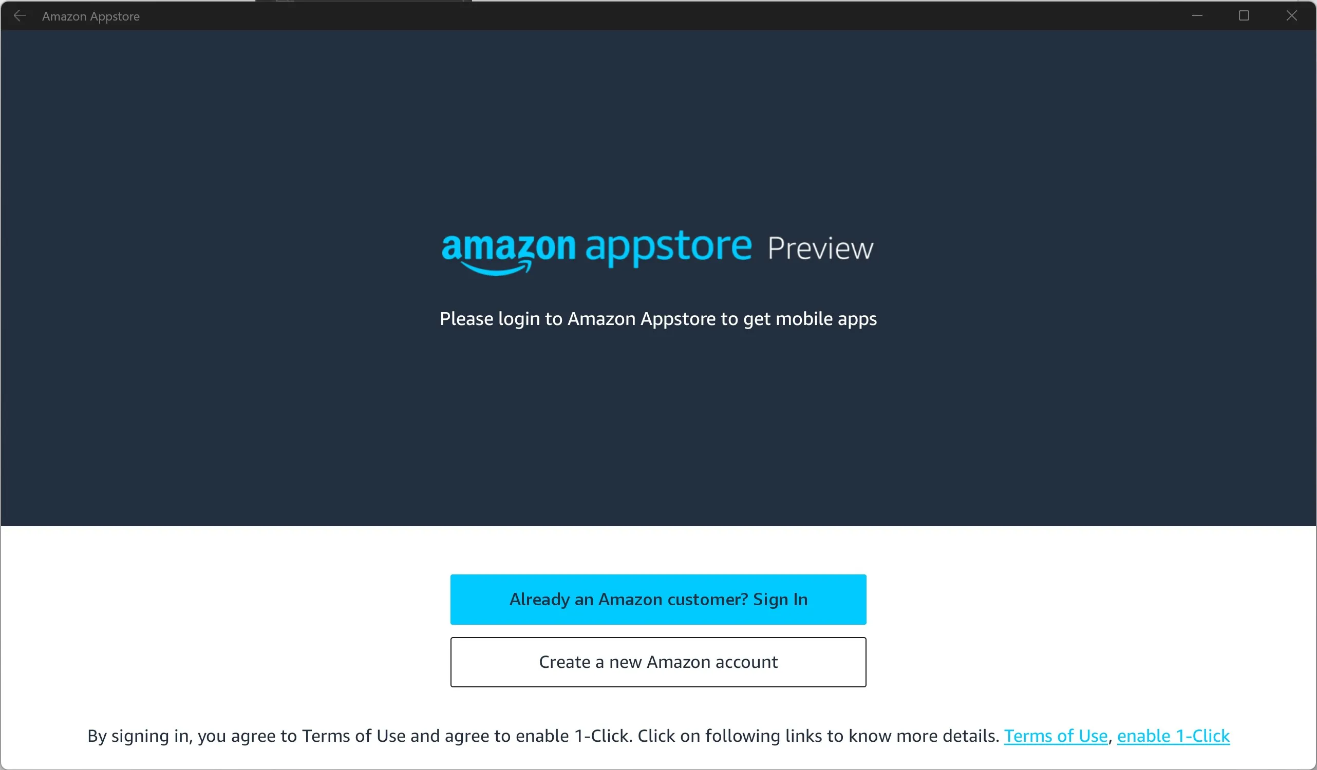 Accesso all'Amazon Appstore su Windows 11