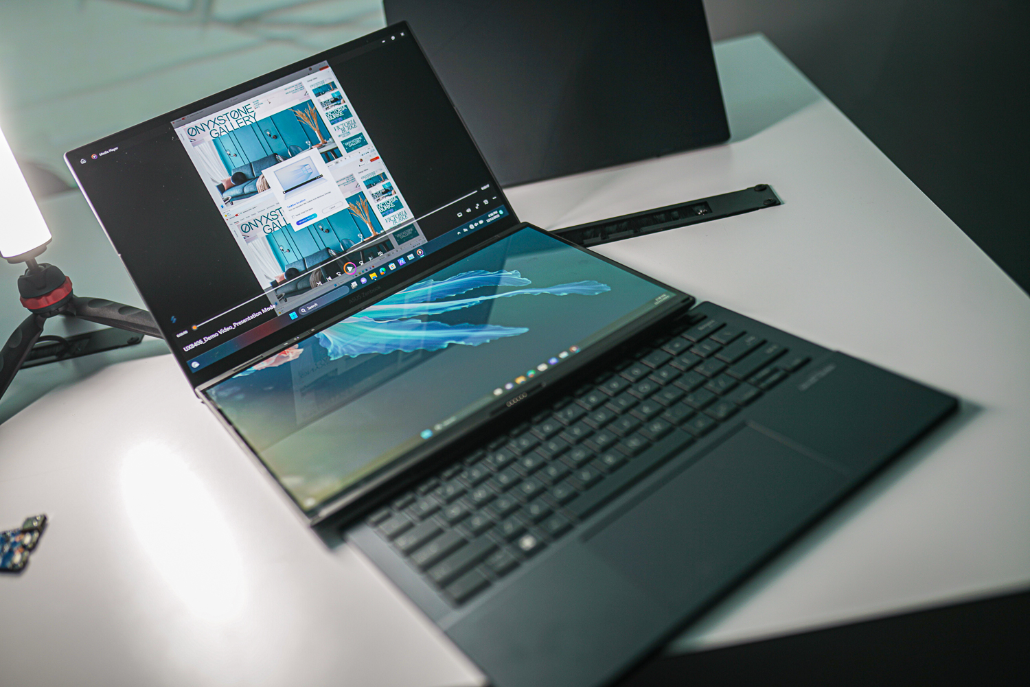 The Zenbook Duo with the keyboard detached.
