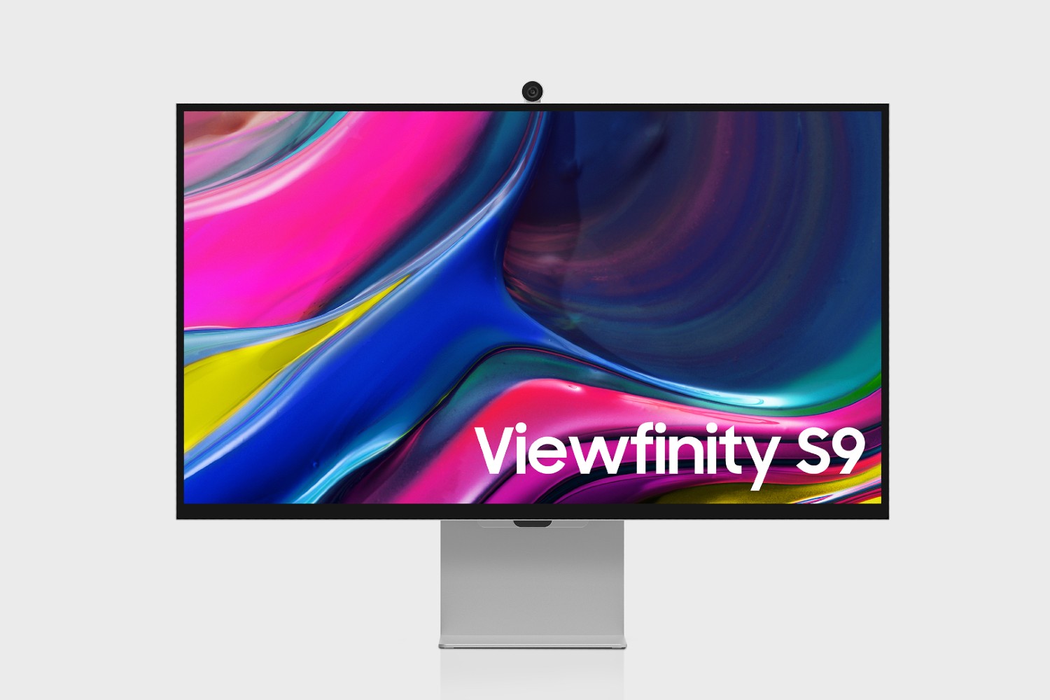 Il monitor Samsung Viewfinity S9 con la sua webcam in cima.