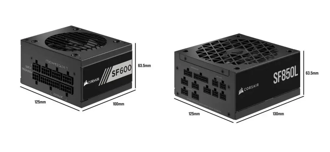 Two Corsair power supplies side by side