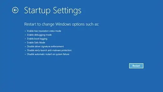 Windows 11启动设置屏幕。
