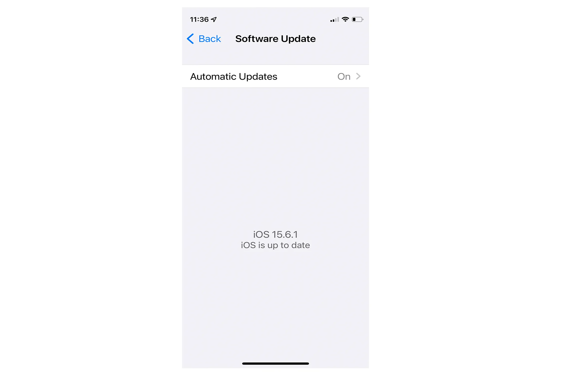 Mensagem de atualização do iPhone da Apple