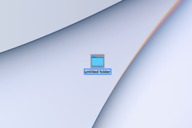 在Mac桌面上创建的新文件夹。