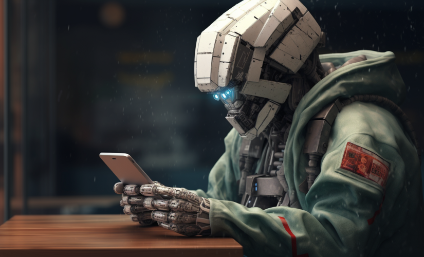 robot using a smartphone