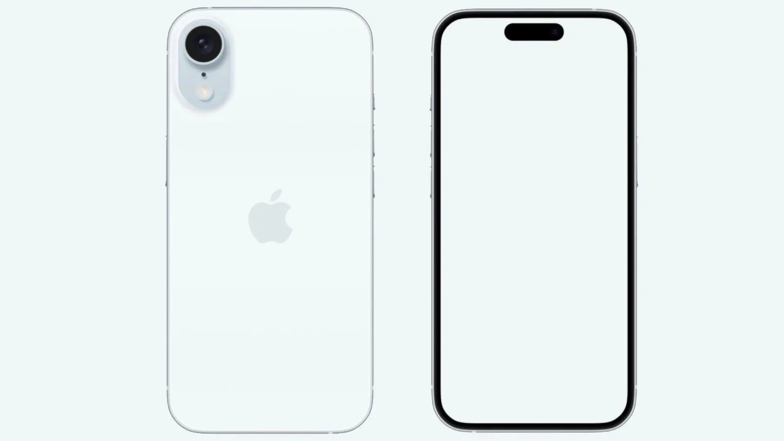 带有动态岛的第四代iPhone SE的模型。